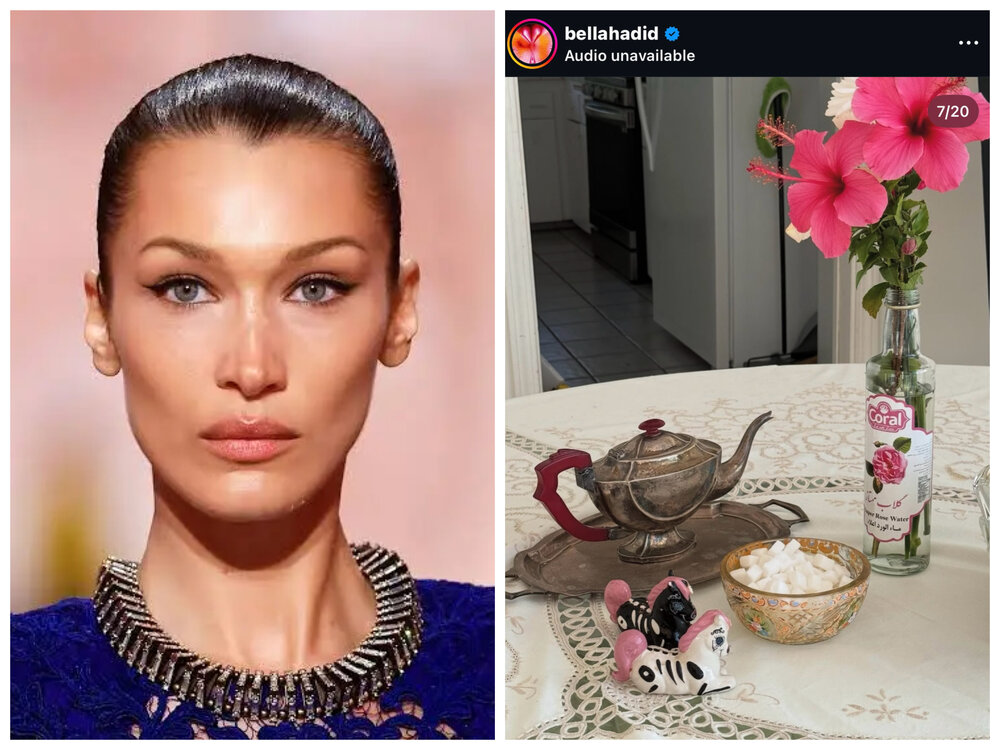 گلاب، فرش ایرانی و تخته نرد در خانه این مُدل جهانی چه معنایی میدهد؟